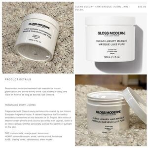NEW GLOSS MODERNE Clean Luxury Hair Masque Mask Full Size Jar Soleil